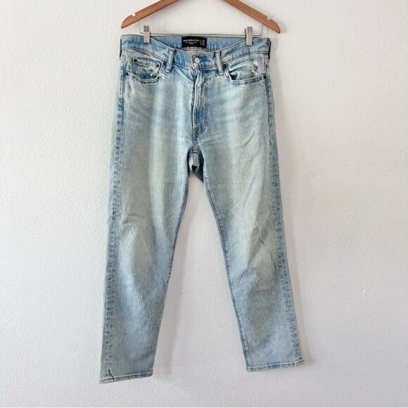 Abercrombie & Fitch Light Wash Vintage Stretch Straight Leg Jeans Sz 32x30 - Picture 1 of 4